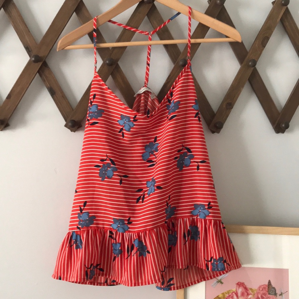 Abercrombie and Fitch striped peplum top